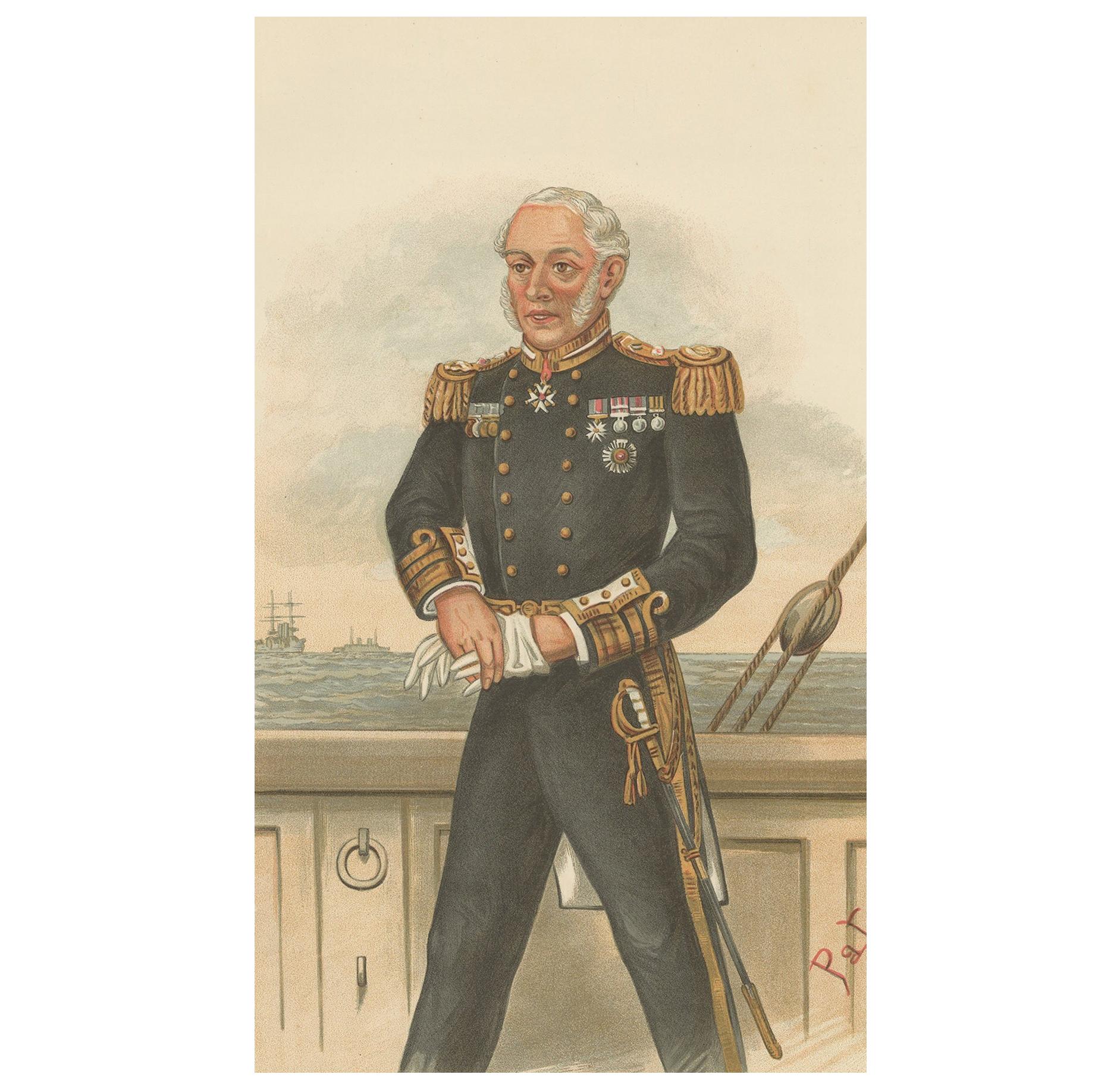 Antique Print of Sir Edmund Robert Fremantle Published in the Vanity Fair, 1894 For Sale