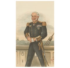 Antique Print of Sir Edmund Robert Fremantle Published in the Vanity Fair, 1894