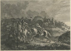 Antique Print of Soldiers Attacking an Ottoman Convoy by Leviez, circa 1778