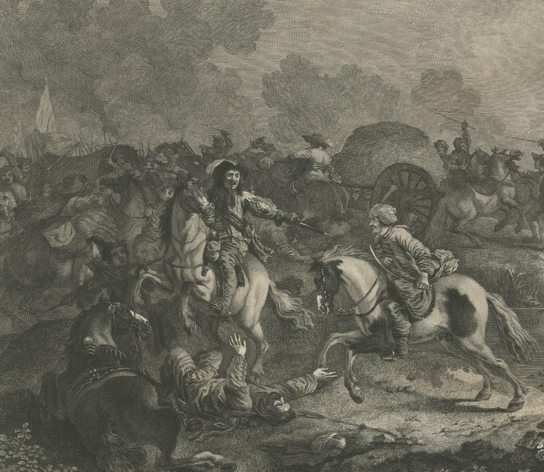 Antique Print of Soldiers Attacking an Ottoman Convoy by Leviez, circa 1778 In Good Condition For Sale In Langweer, NL