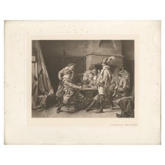 Antique Print of 'Soldiers Gambling' made after J.L.E. Meissonier (1902)