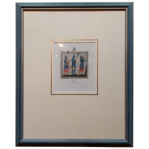 Antique Print of Soldiers of the 11th and 12th Century by Strutt '1842'