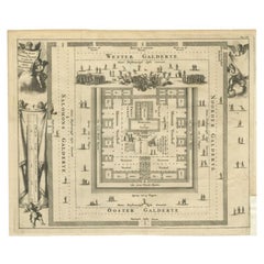 Antique Print of Solomon's Temple in Jerusalem, 1717