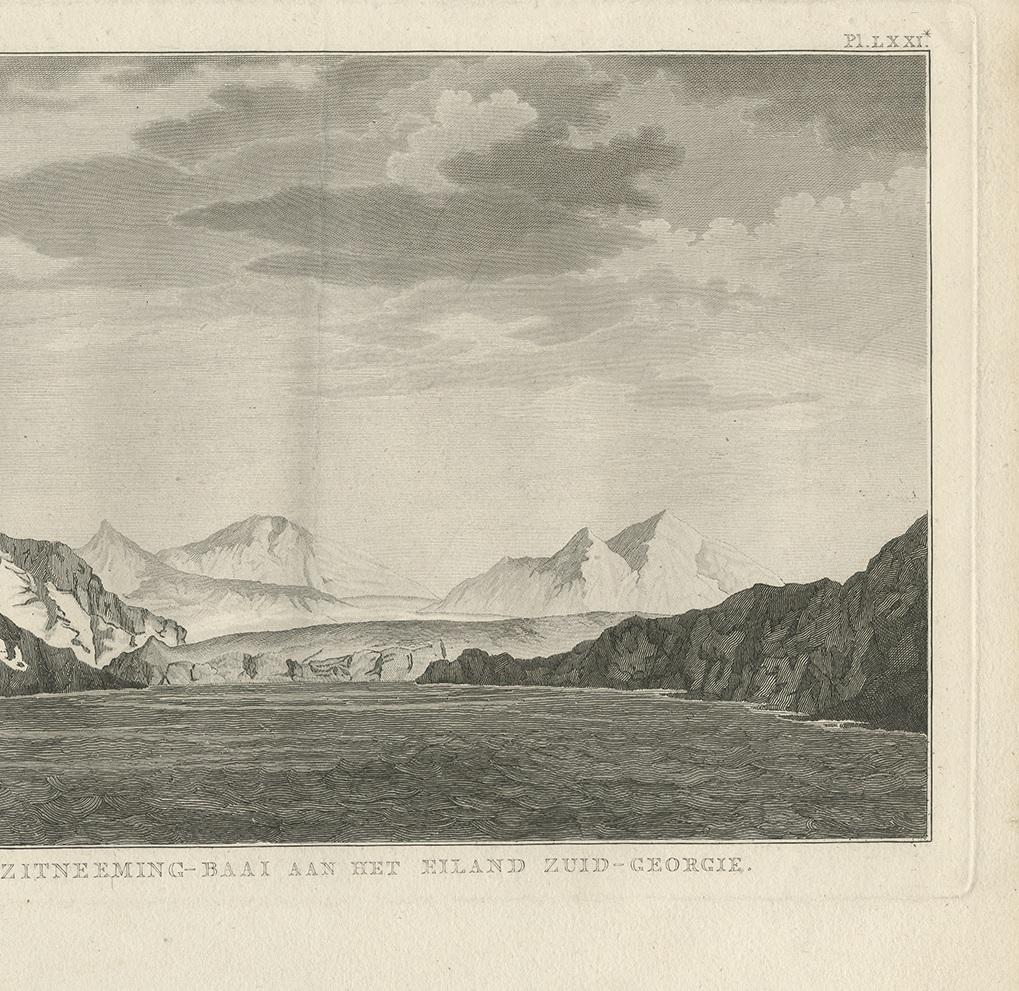Grabado antiguo de Georgia del Sur por Cook, 1803 en Bueno estado para la venta en Langweer, NL