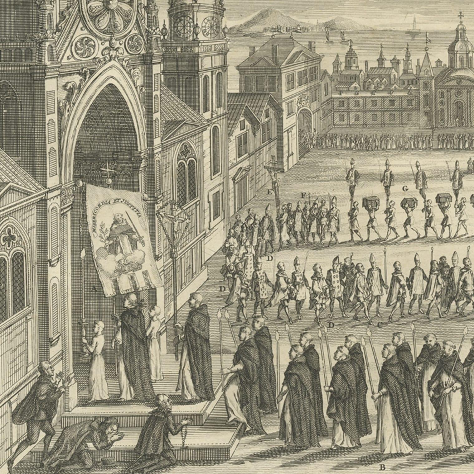 Impression ancienne d'inquisitions espagnoles à Madrid et à Goa par Picart, 1723 en vente 3