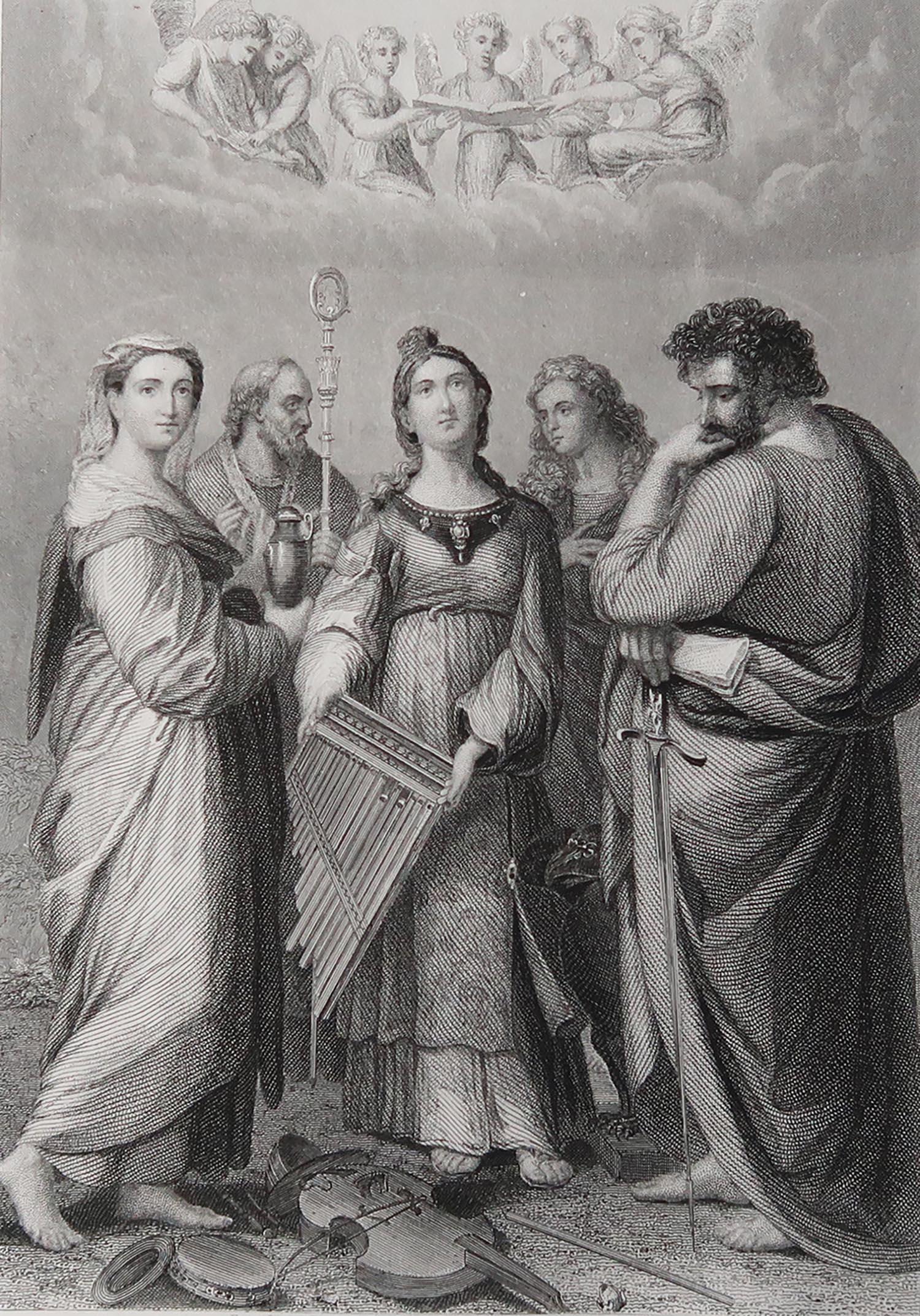 Wonderful image after Raphael

Fine Steel engraving. 

Published C.1850

Unframed.

