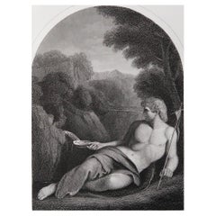 Antique Print of St. John The Baptist. After Carracci. C.1850