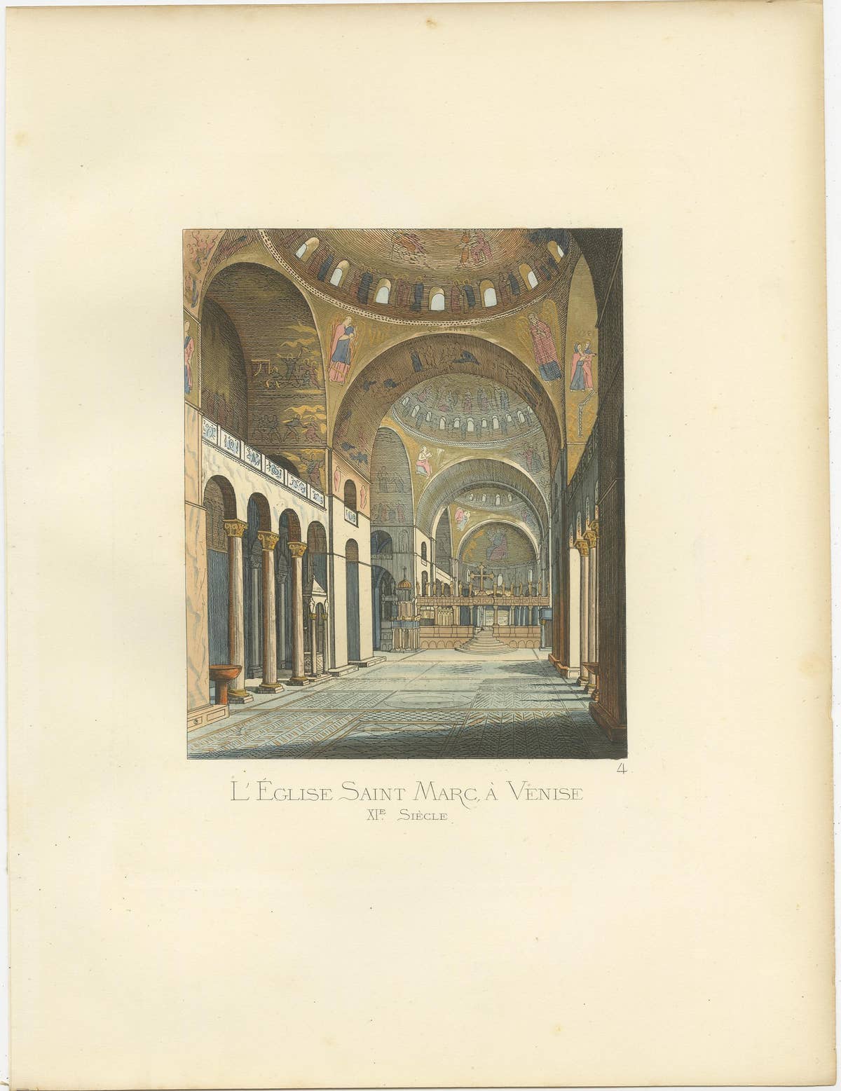 Antique Print of L’Eglise Saint Marc a Venise, 1860, Historical Art