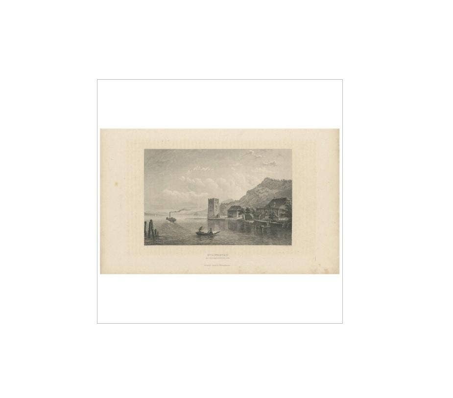 Antique Print of Stansstad ‘Switzerland’ by A. Fesca, circa 1860