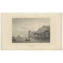 Antique Print of Stansstad ‘Switzerland’ by A. Fesca, circa 1860