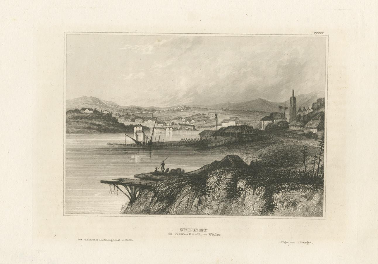 Antique Print of Sydney, New South Wales, Australia In Good Condition For Sale In Langweer, NL