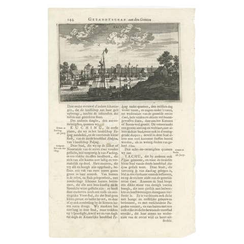 Antique Print of Tachu Village Near Li River, Guangxi Province, China
