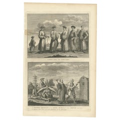 Antique Print of Tatarian Priests and Mendian Priests by Picart, 'c.1730'
