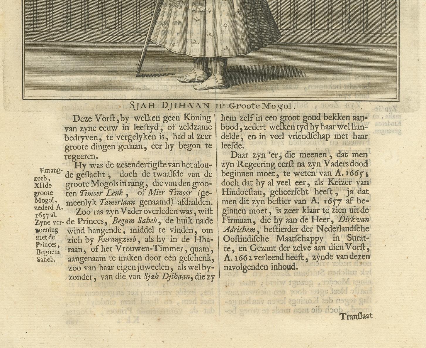 Antiker antiker Druck des 11. kaiserlichen Kaisers von Valentijn, 1726 im Zustand „Gut“ im Angebot in Langweer, NL