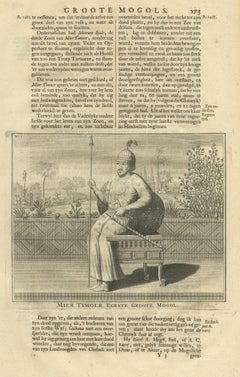 Antique Print of the 1st Mughal Emperor by Valentijn, 1726