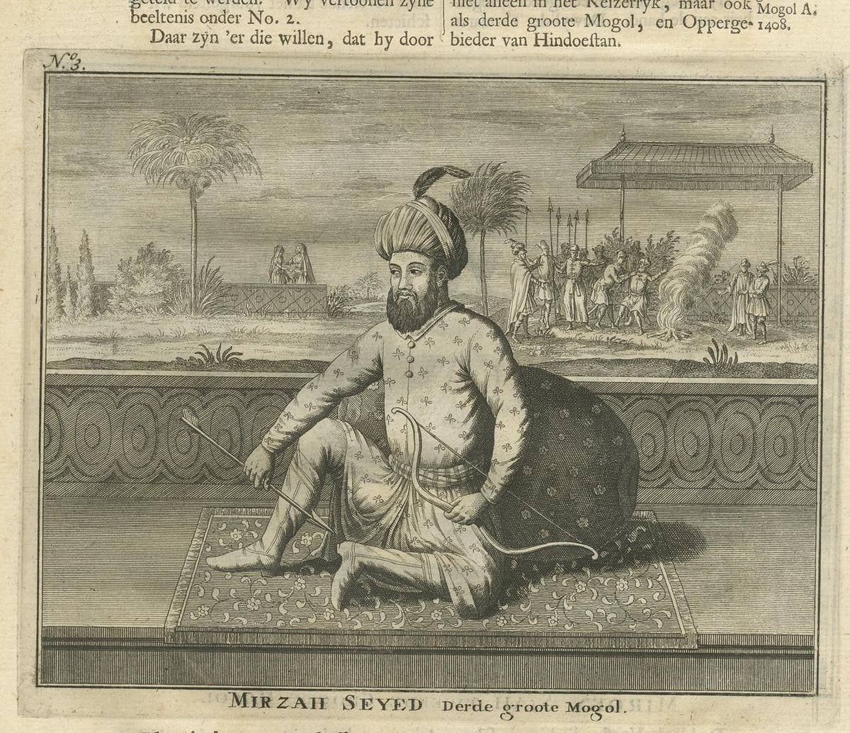 Antique Print of the 2nd and 3th Mughal Emperor by Valentijn, 1726