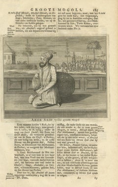Antique Print of the 5th Mughal Emperor by Valentijn, 1726