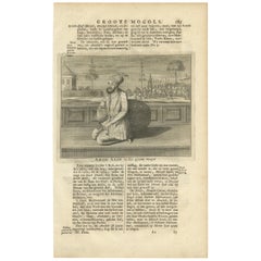 Antique Print of the 5th Mughal Emperor by Valentijn, 1726