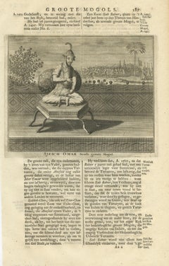 Antique Print of the 6th Mughal Emperor by Valentijn '1726'