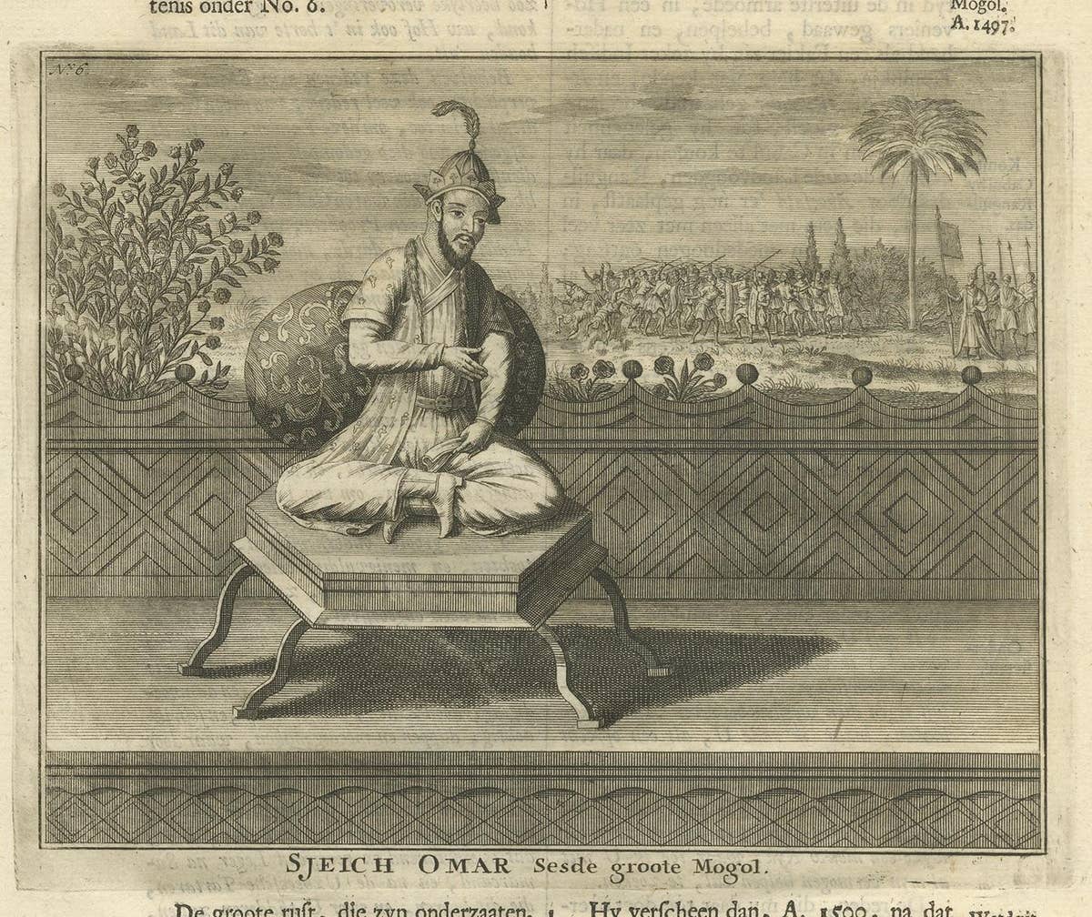 Antique Print of the 6th Mughal Emperor by Valentijn '1726'