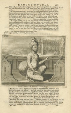 Antique Print of the 7th Mughal Emperor by Valentijn, 1726