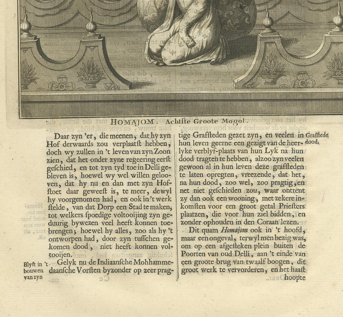 Antiker antiker Druck des 8. kaiserlichen Kaisers von Valentijn '1726' im Zustand „Gut“ im Angebot in Langweer, NL