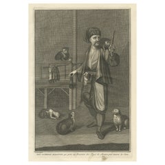 Antique Print of the Albanian Dgi-Guerdgi Feeding Sheep Liver to Cats, 1727