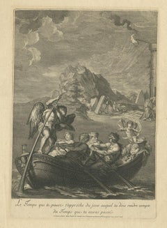 Stampa antica dell'Allegoria del Tempo di Picart, 1720 circa