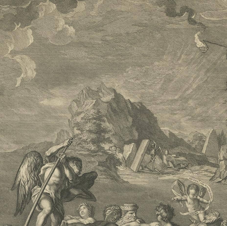 Antique Print of the Allegory of Time by Picart, circa 1720