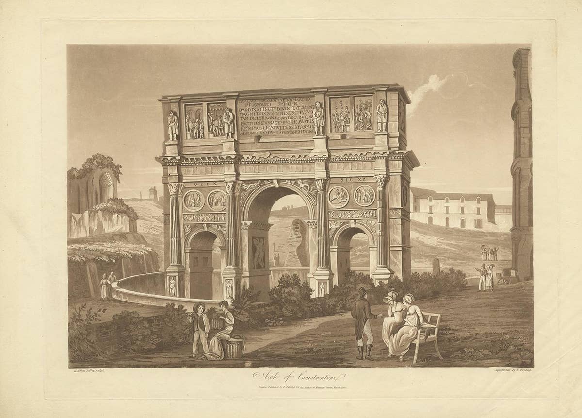Antique Print of the Arch of Constantine by Abbot, 1820