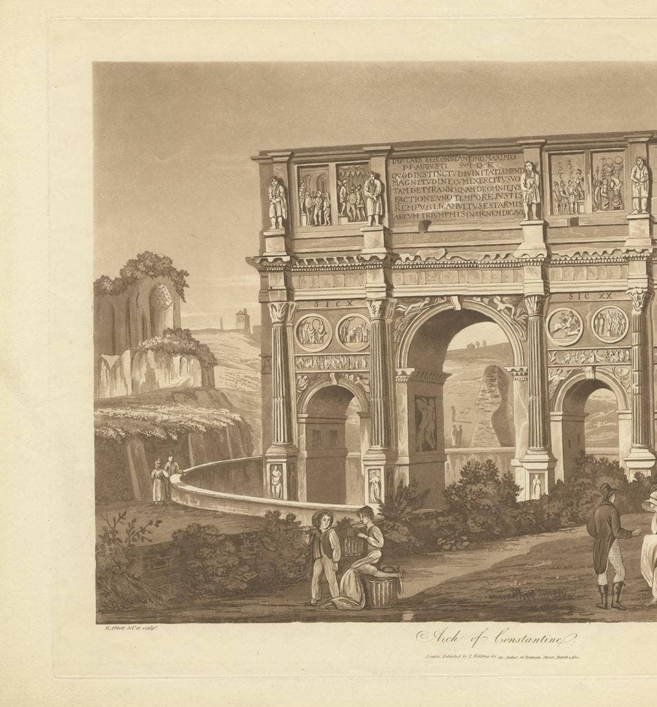 Antique Print of the Arch of Constantine by Abbot, 1820