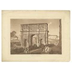 Antique Print of the Arch of Constantine by Abbot, 1820