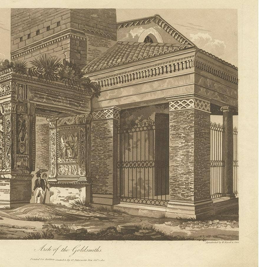 Antique Print of the Arch of the Goldsmith by Abbot, 1820