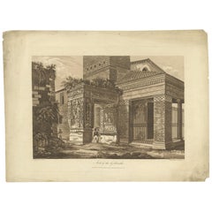 Grabado antiguo del Arco del Orfebre por Abbot, 1820