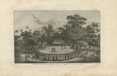 Antique Print of the Arrival of Captain Cook, 1803