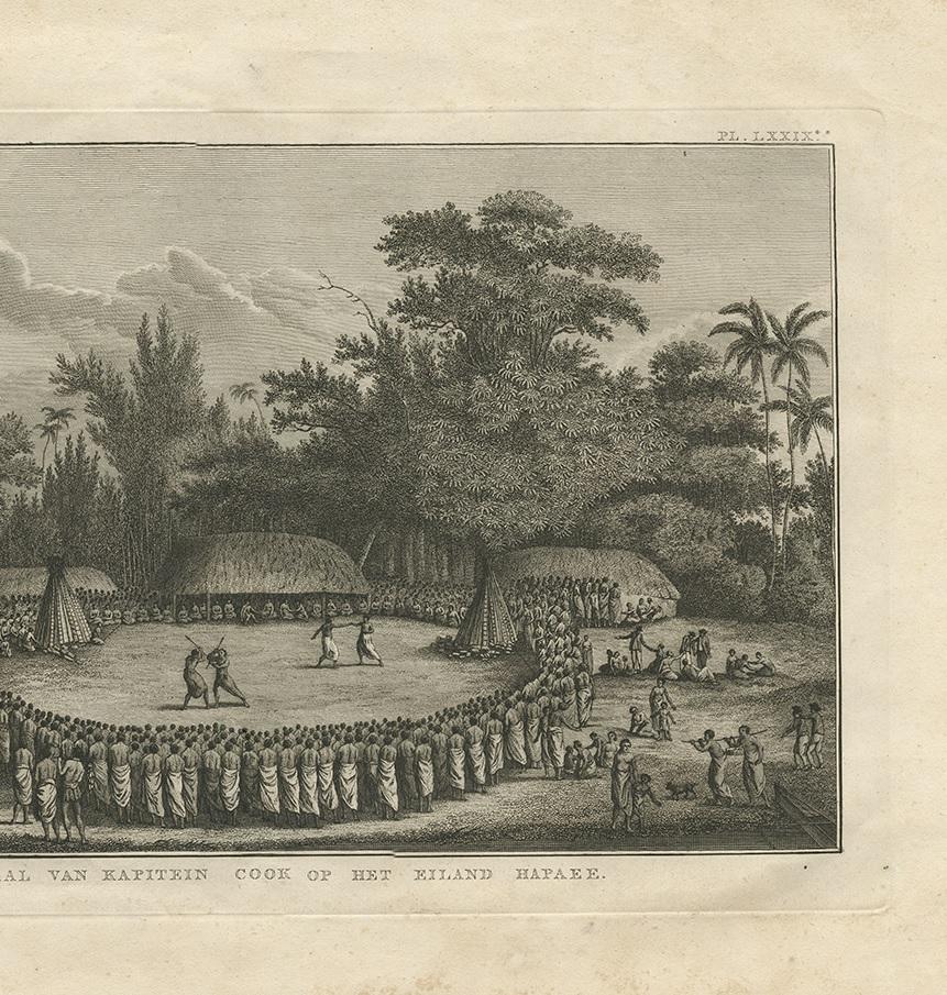 Antique Print of the Arrival of Captain Cook, 1803 In Good Condition For Sale In Langweer, NL