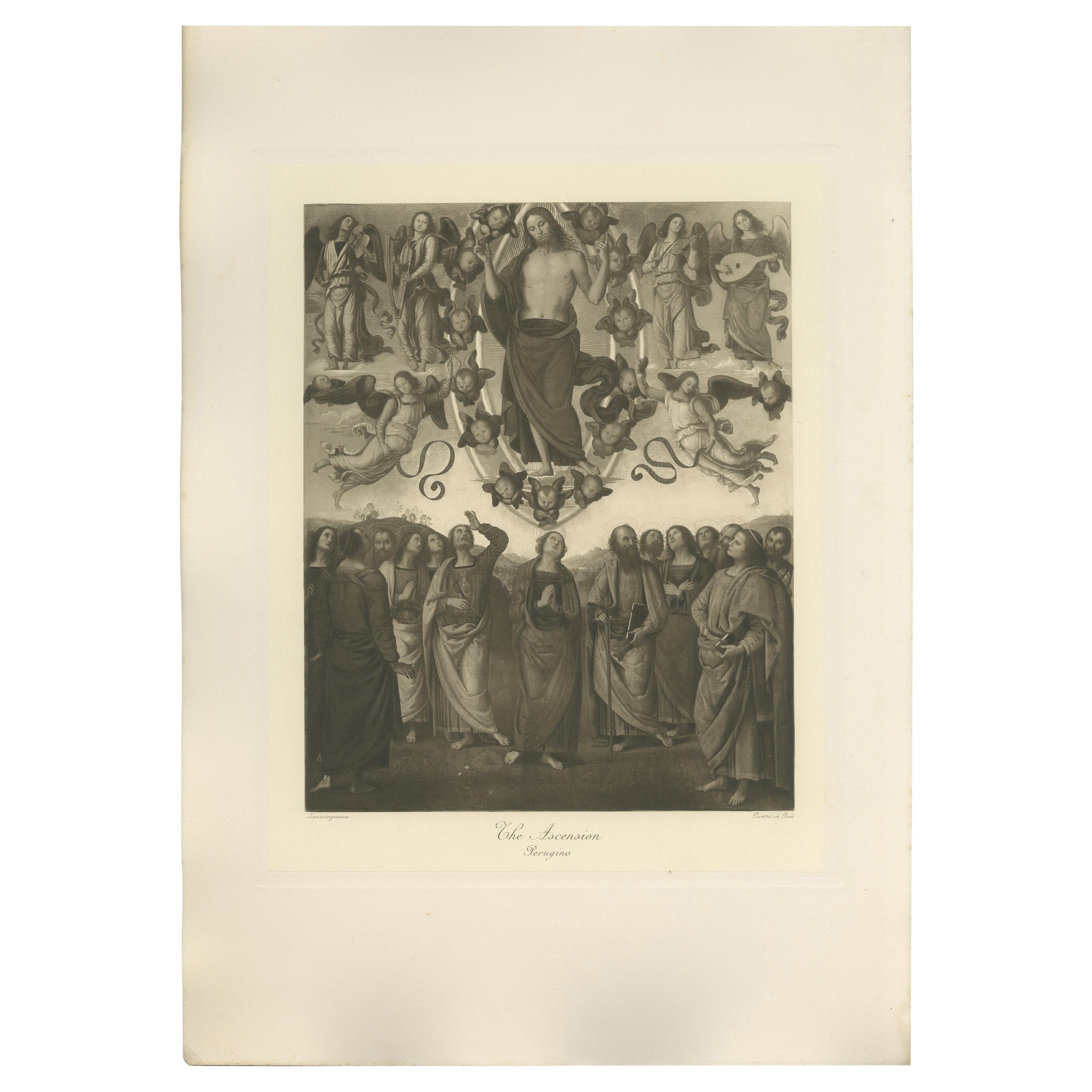 Antique Print of 'The Ascension' Made after Perugino 'c.1890'