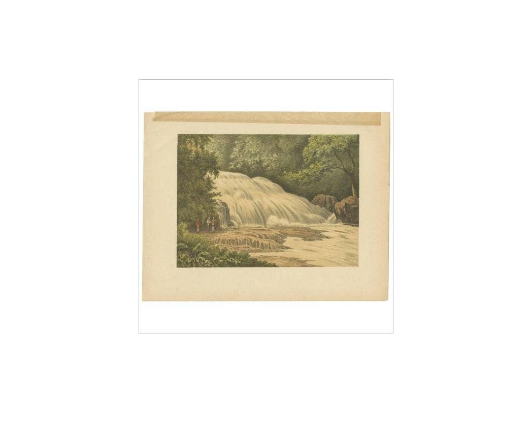 Antique Print of the Bantimurung Waterfall by M.T.H. Perelaer, 1888