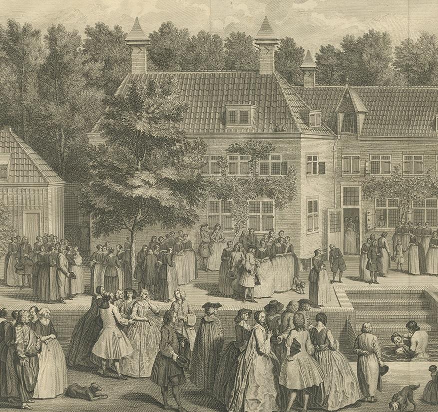 Dutch Antique Print of the Baptism of Christians by Bernaerts, 1736 For Sale