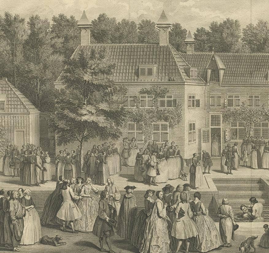 Antique Print of the Baptism of Christians by Bernaerts, 1736