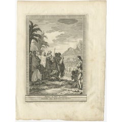 Antiker antiker Druck des Gebets des Königs von Kongo in Afrika, 1747