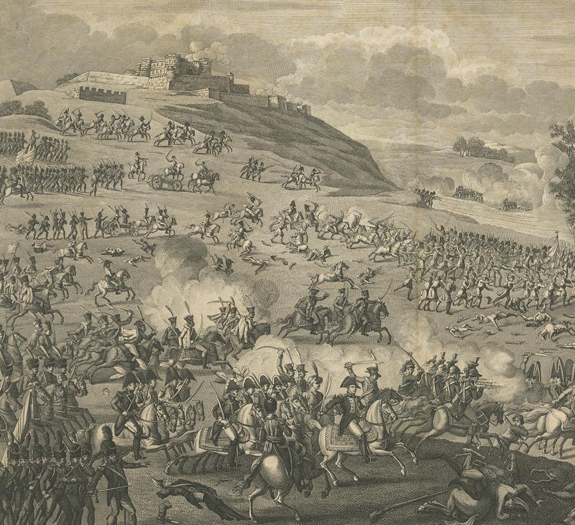 Impression ancienne de la bataille de Borodino par Le Beau, vers 1820 État moyen - En vente à Langweer, NL
