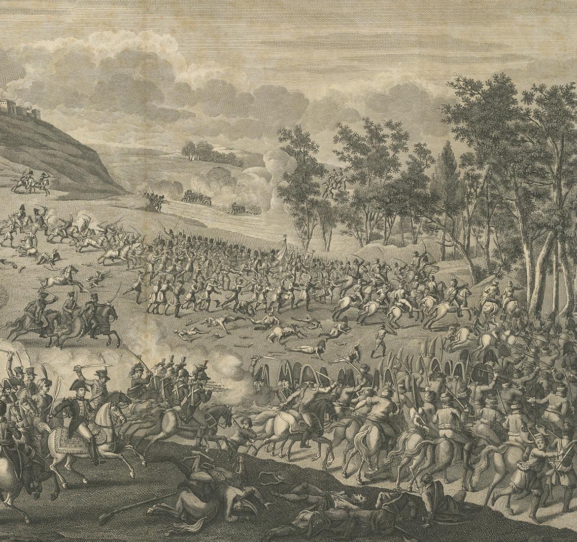 Antique Print of the Battle of Borodino by Le Beau, 'circa 1820' In Fair Condition For Sale In Langweer, NL