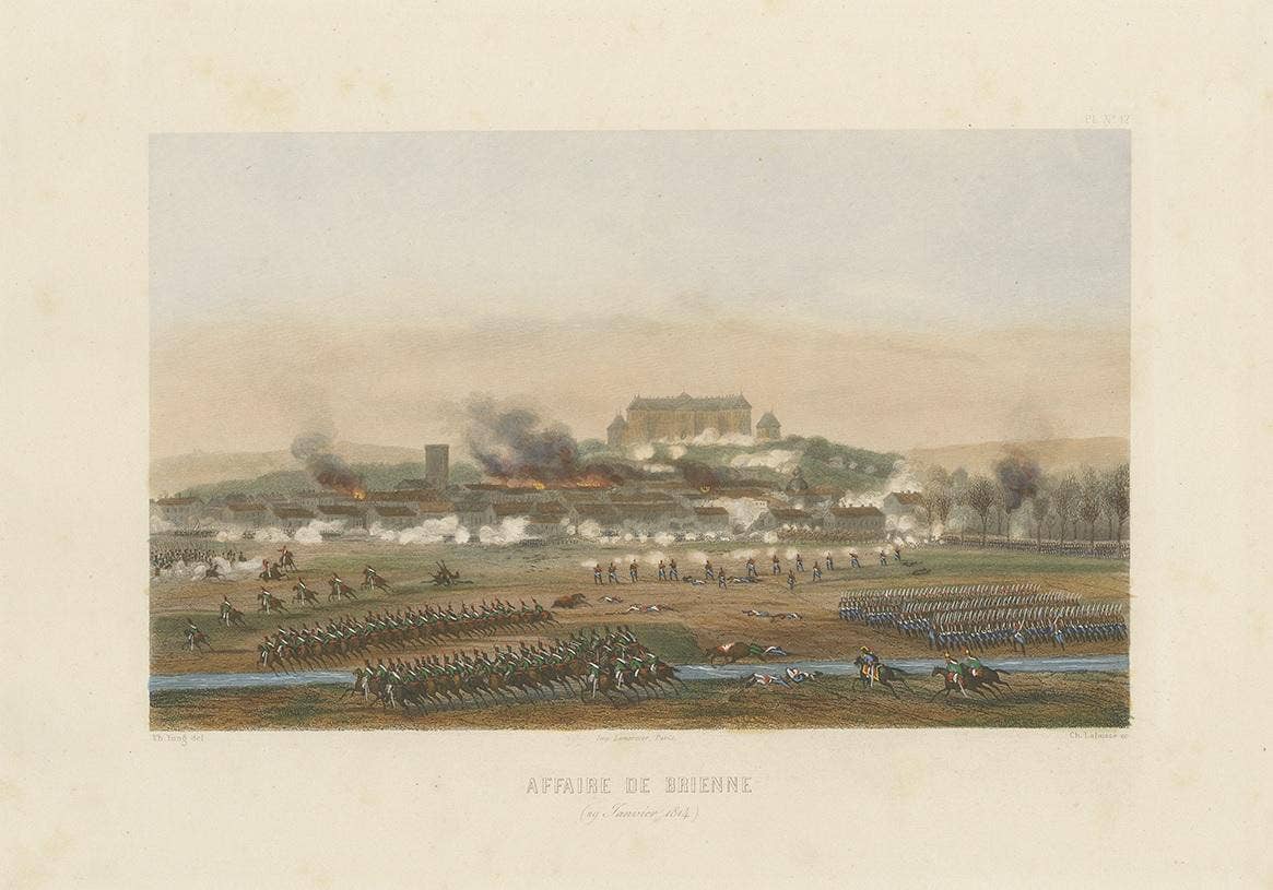 Antique Print of the Battle of Brienne 'circa 1860'