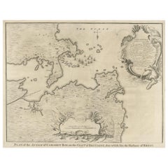 Antique Print of the Battle of Camaret in the Nine Years War, Near Brest, France