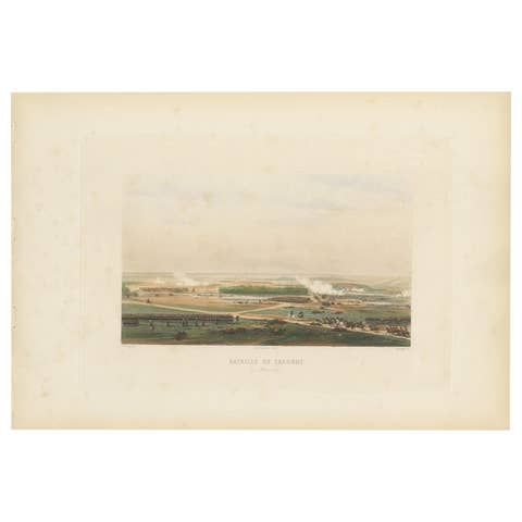 Antique Print of the Battle of Craonne, circa 1860