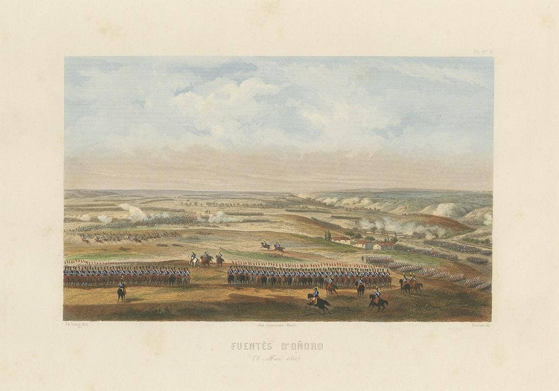 Antique Print of the Battle of Fuentes de Oñoro, 'circa 1860'