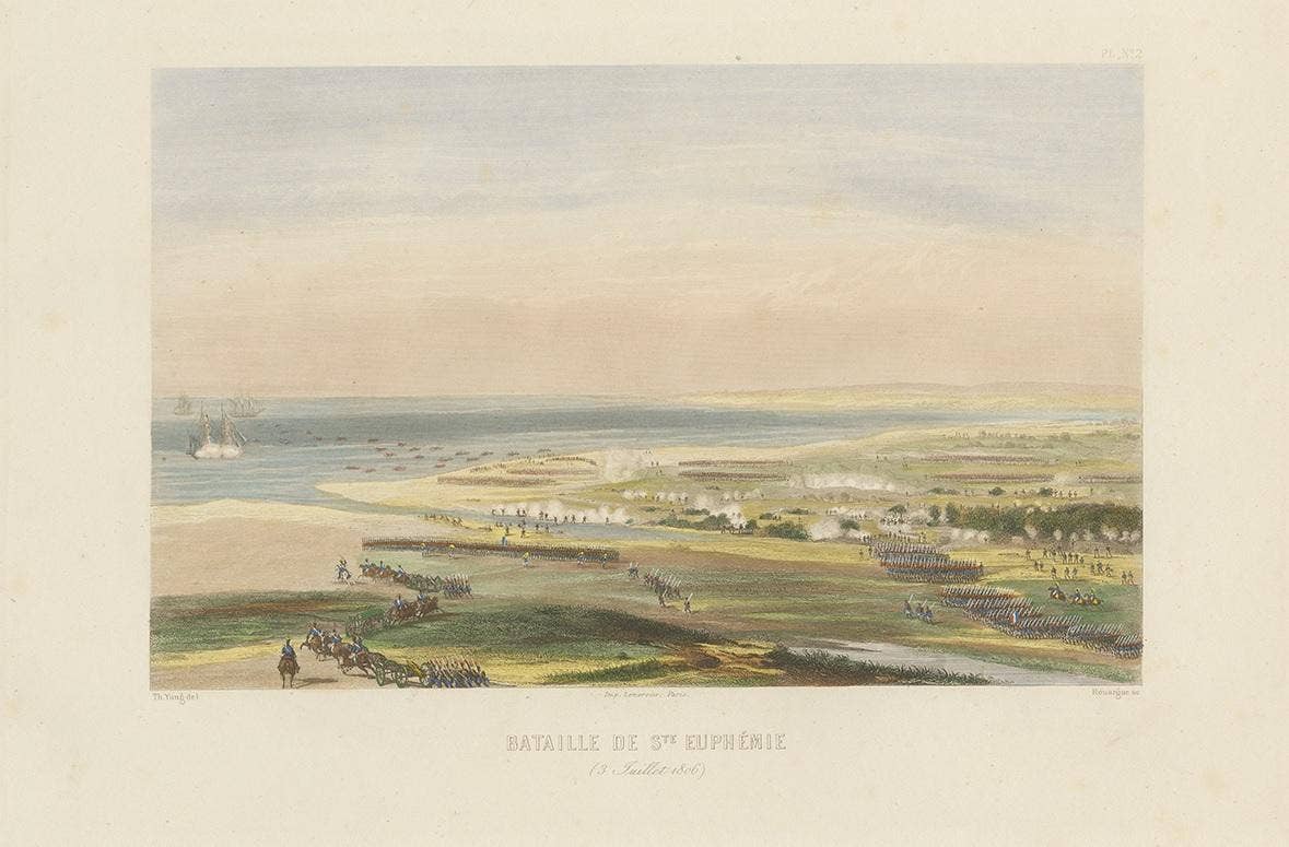 Antique Print of the Battle of Maida, 'circa 1860'
