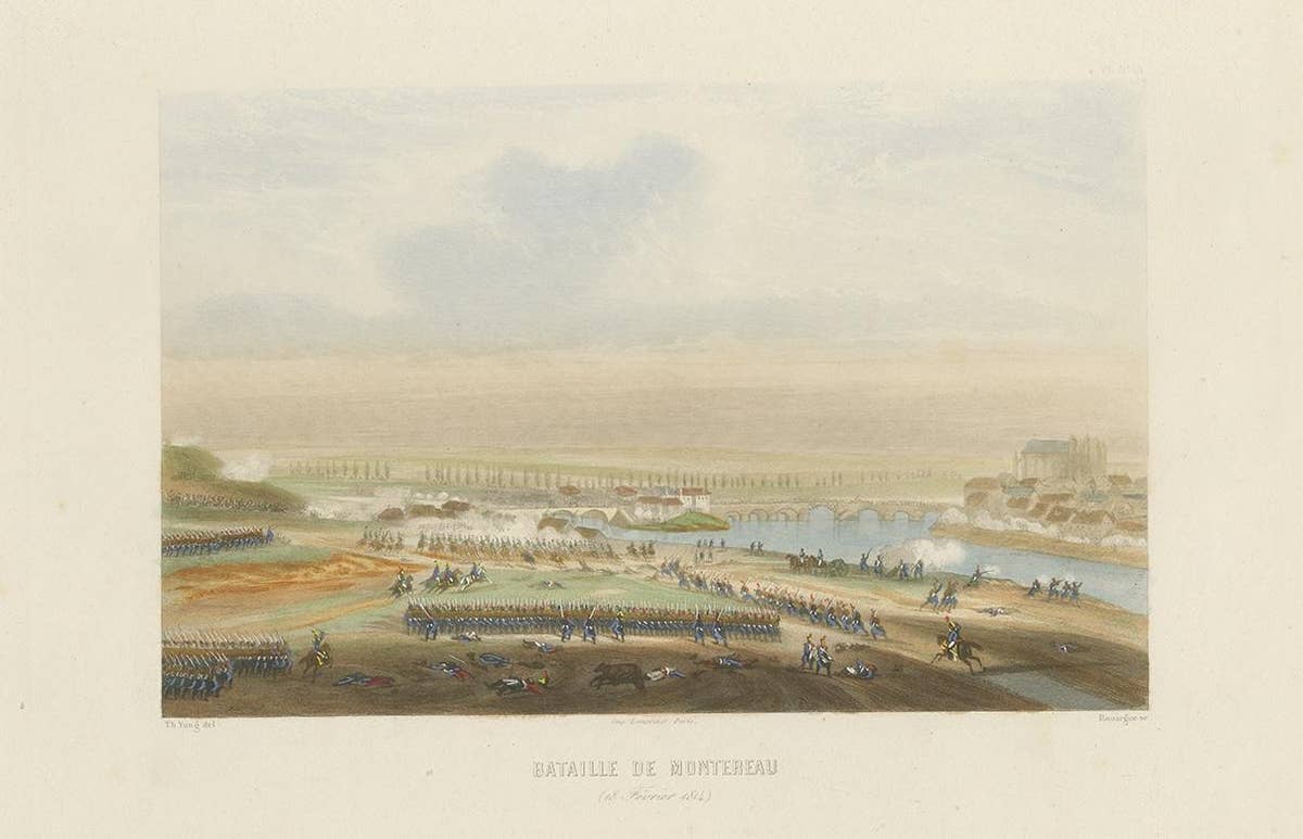 Antique Print of the Battle of Montereau 'circa 1860'