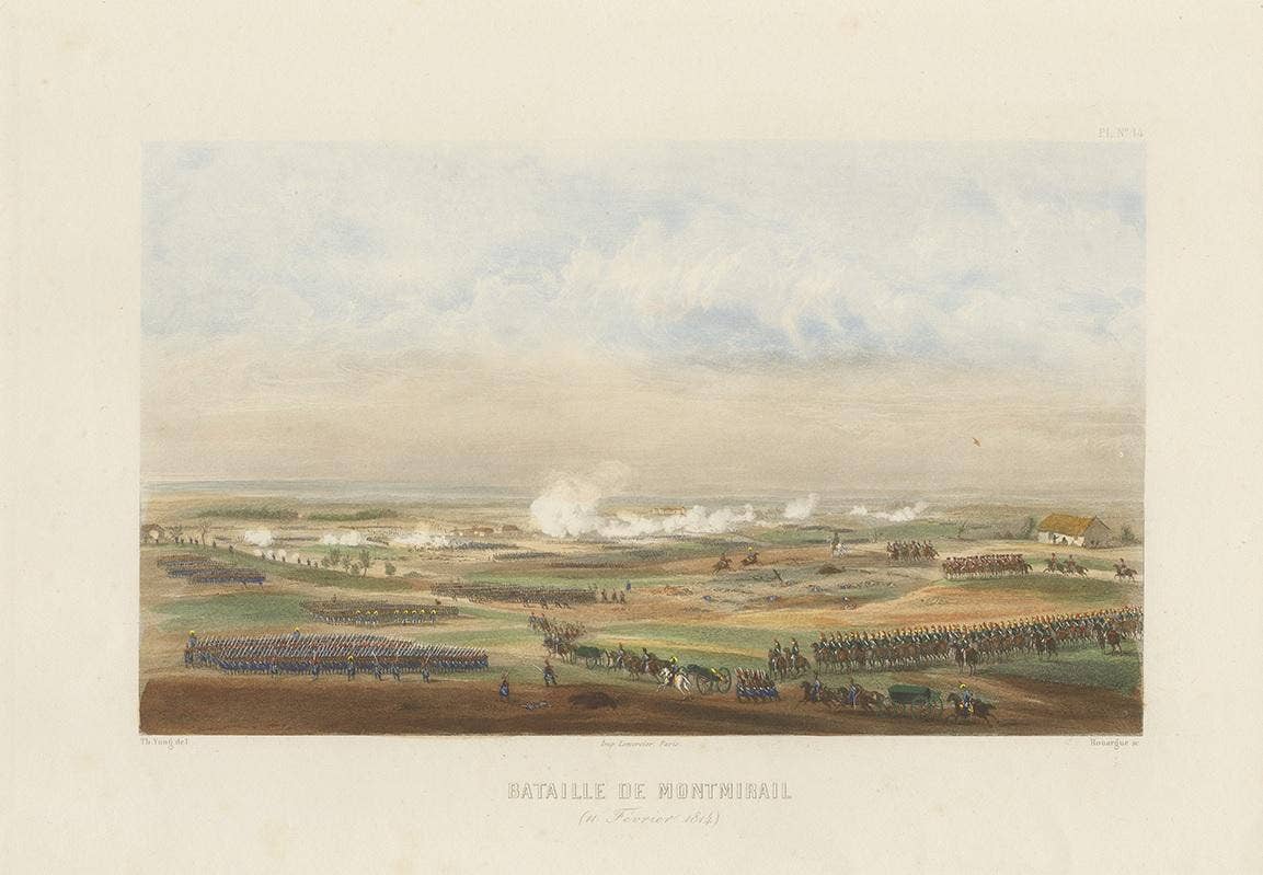Antique Print of the Battle of Montmirail, circa 1860